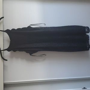 Spaghetti straped black lace dress